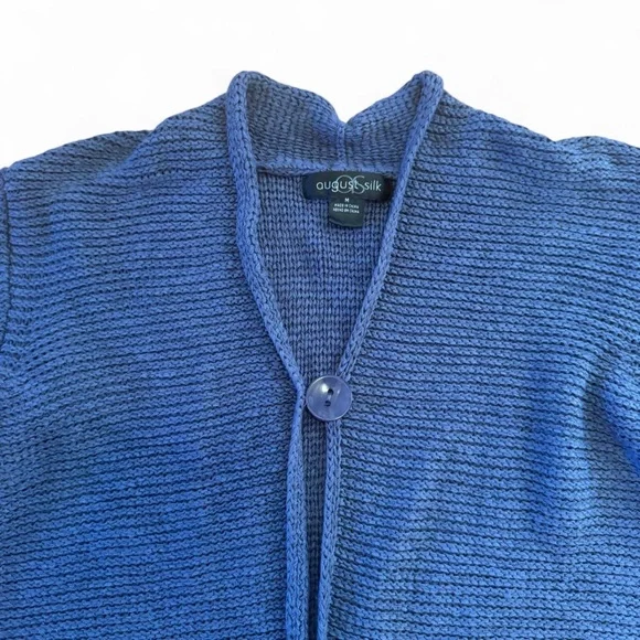 August Silk Blue Cardigan Sweater - Picture 4 of 8